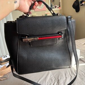 Starwars Black Leather Handbag with Red Accent